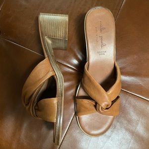 Leather Block Heel Sandal